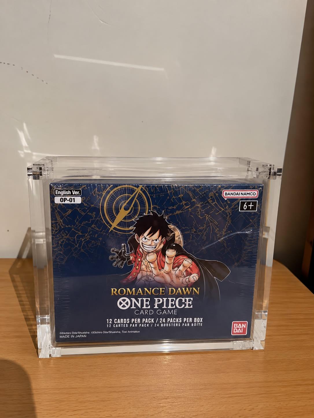 Box di protezione in acrilico per display One Piece OP-01 Romance Dawn — vista del prodotto